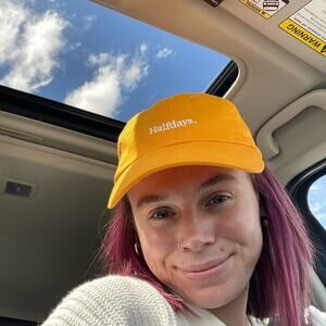Halfdays Ski Yellow Orange Baseball Cap
